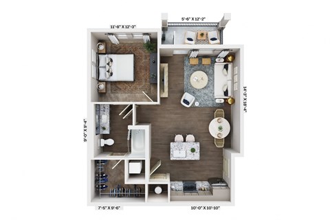a 1 bedroom floor plan  the residences at sawmill estates